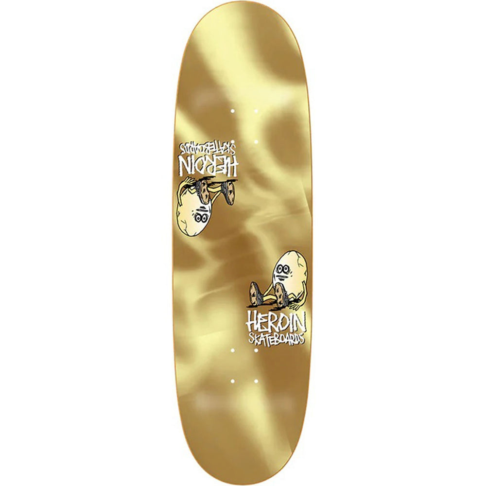 Heroin Symmetrical Gold Egg Skateboard Deck 9.25”