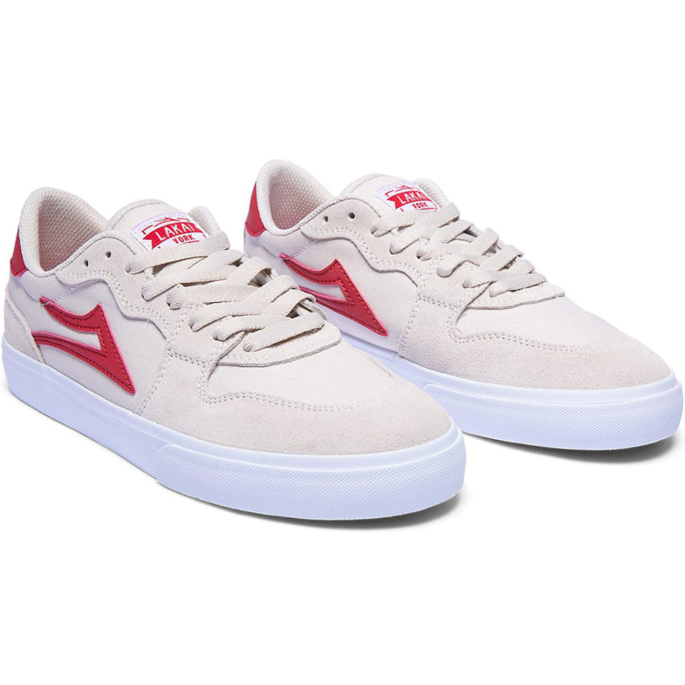 Lakai York Shoes White/Red Suede