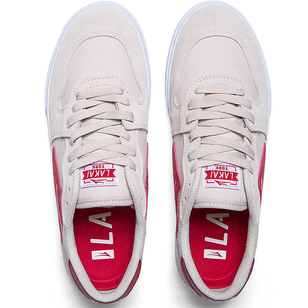 Lakai York Shoes White/Red Suede