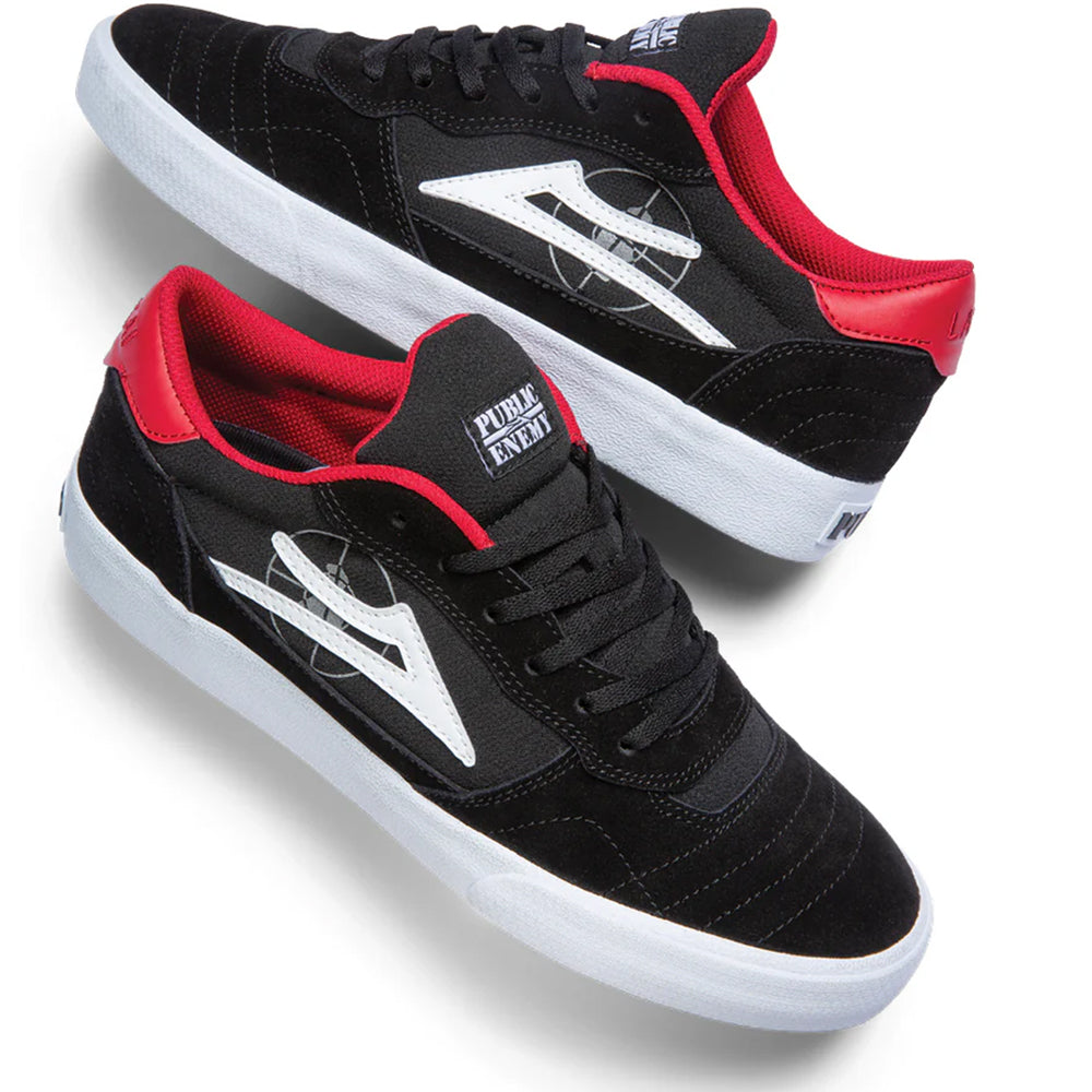 Lakai x Public Enemy Cambridge Shoes Black/Red Suede