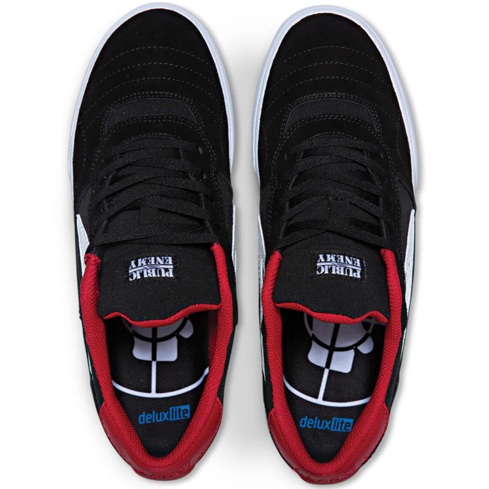 Lakai x Public Enemy Cambridge Shoes Black/Red Suede