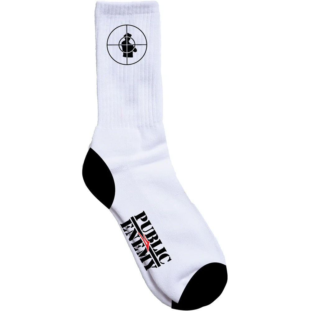 Lakai x Public Enemy Sniper Logo Socks White/Black