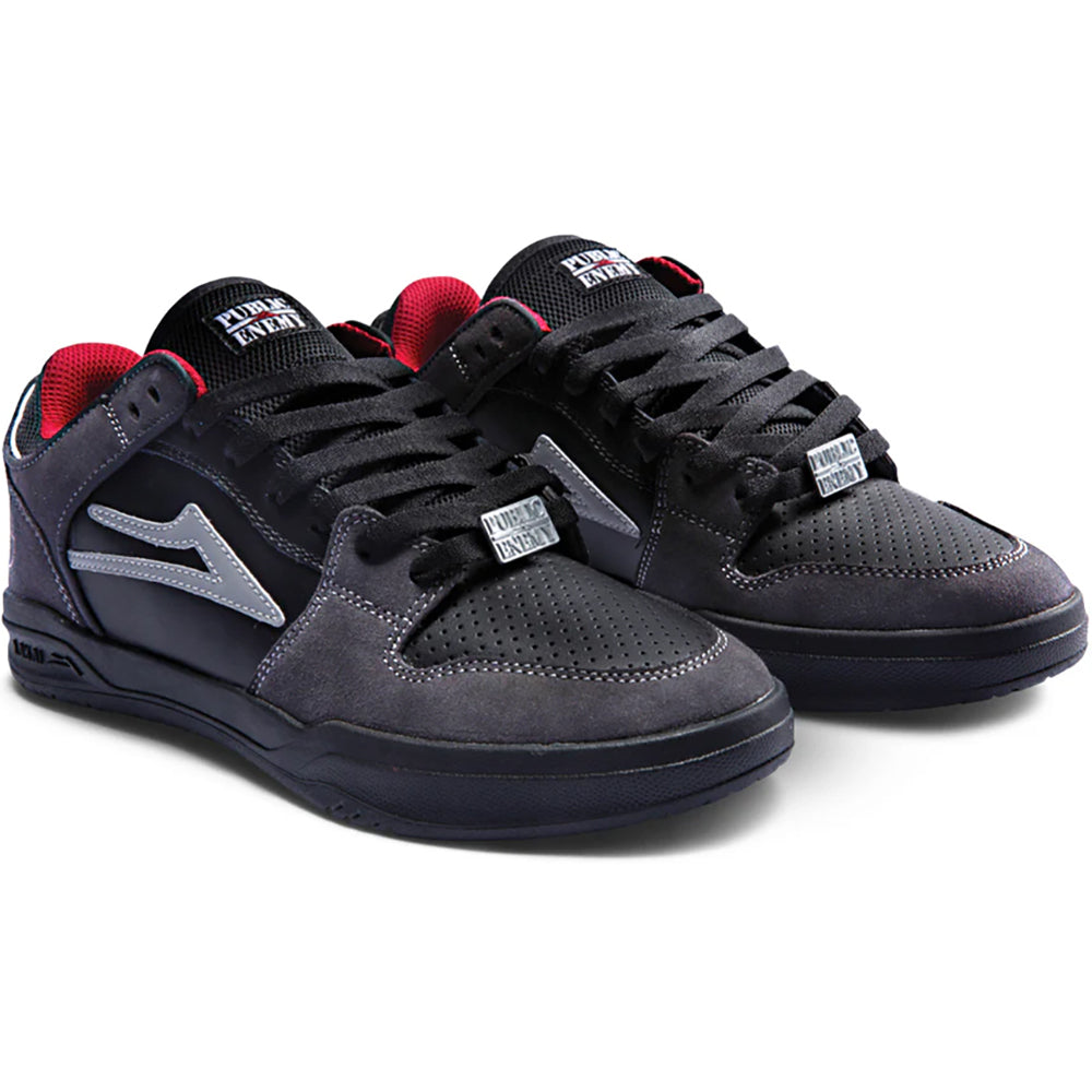 Lakai x Public Enemy Telford Low Shoes Black/Charcoal Suede