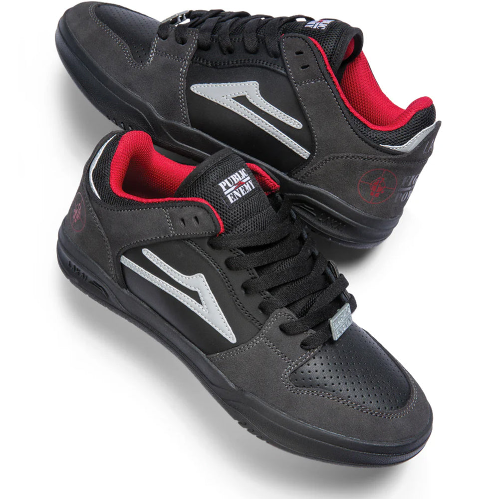 Lakai x Public Enemy Telford Low Shoes Black/Charcoal Suede