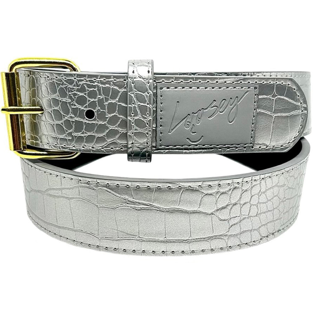 Loosey Silver Croc Skin Belt