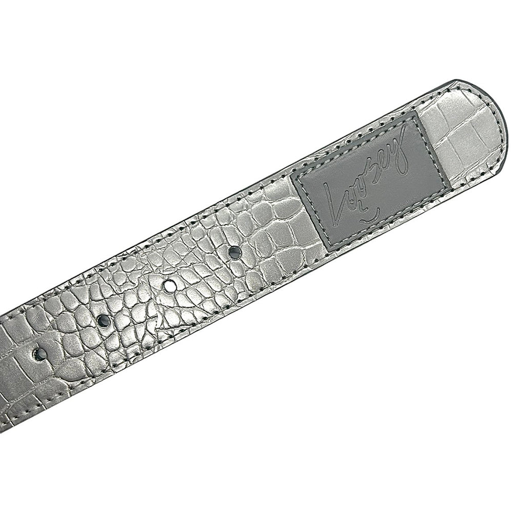 Loosey Silver Croc Skin Belt