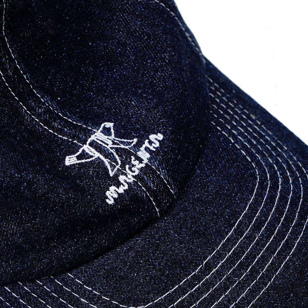 Magenta Bird Denim Dad Hat Blue