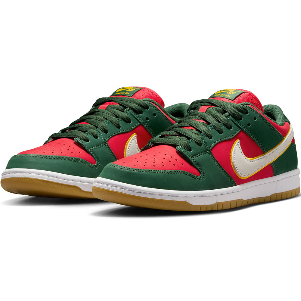 Nike SB Dunk Low Pro Premium Shoes Fir/White-University Gold-Fire Red