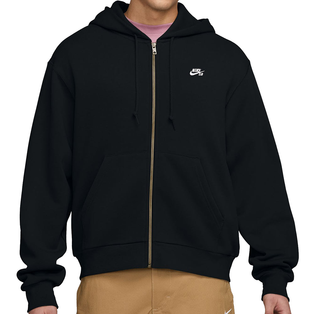 Nike SB Full-Zip Fleece Hoodie Black/White