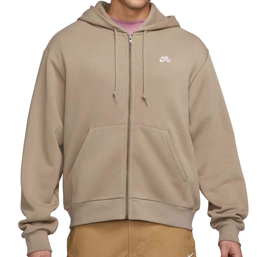 Nike SB Full-Zip Fleece Hoodie Khaki/White