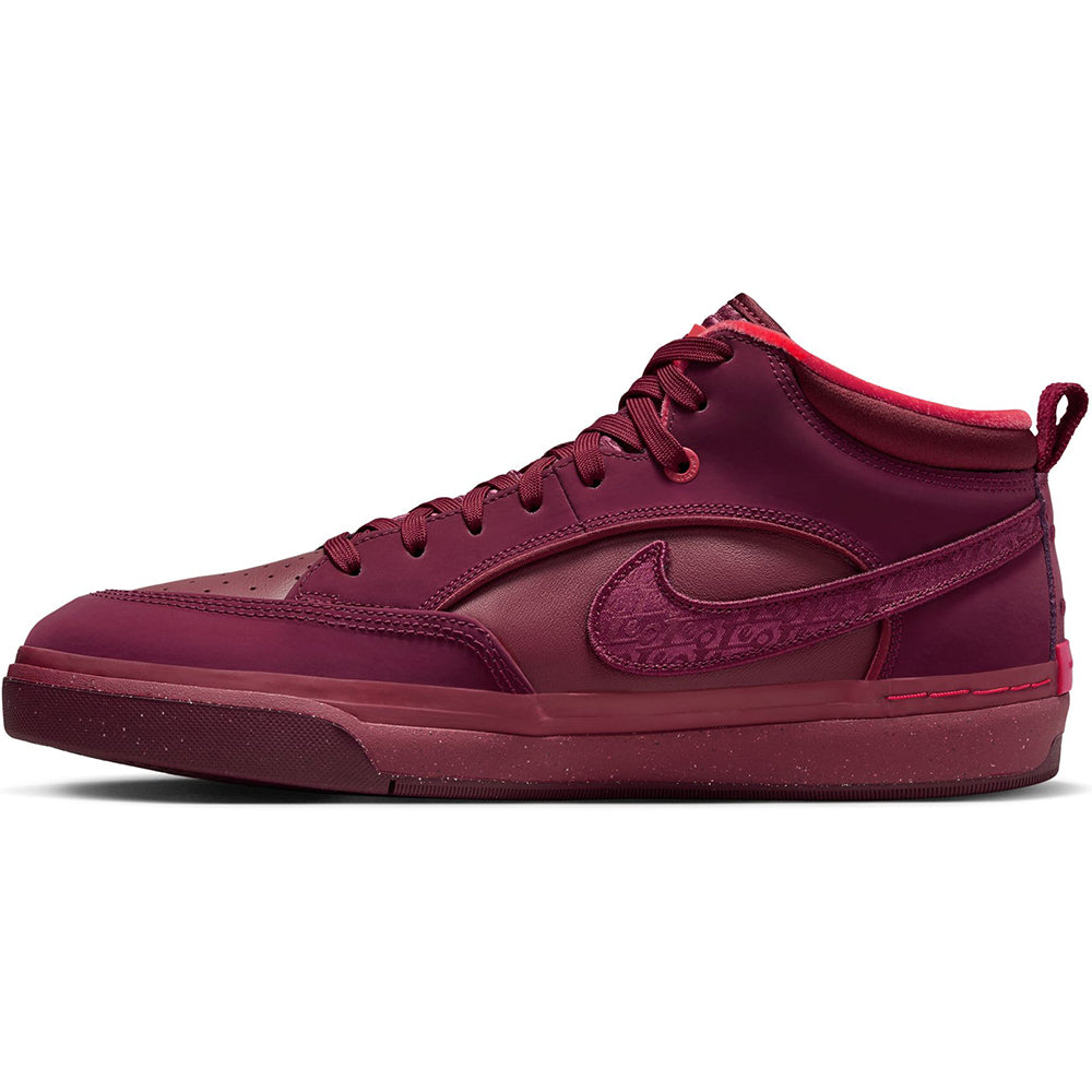 Nike SB React Leo Premium Shoes Dark Beetroot/Dark Beetroot-Team Red