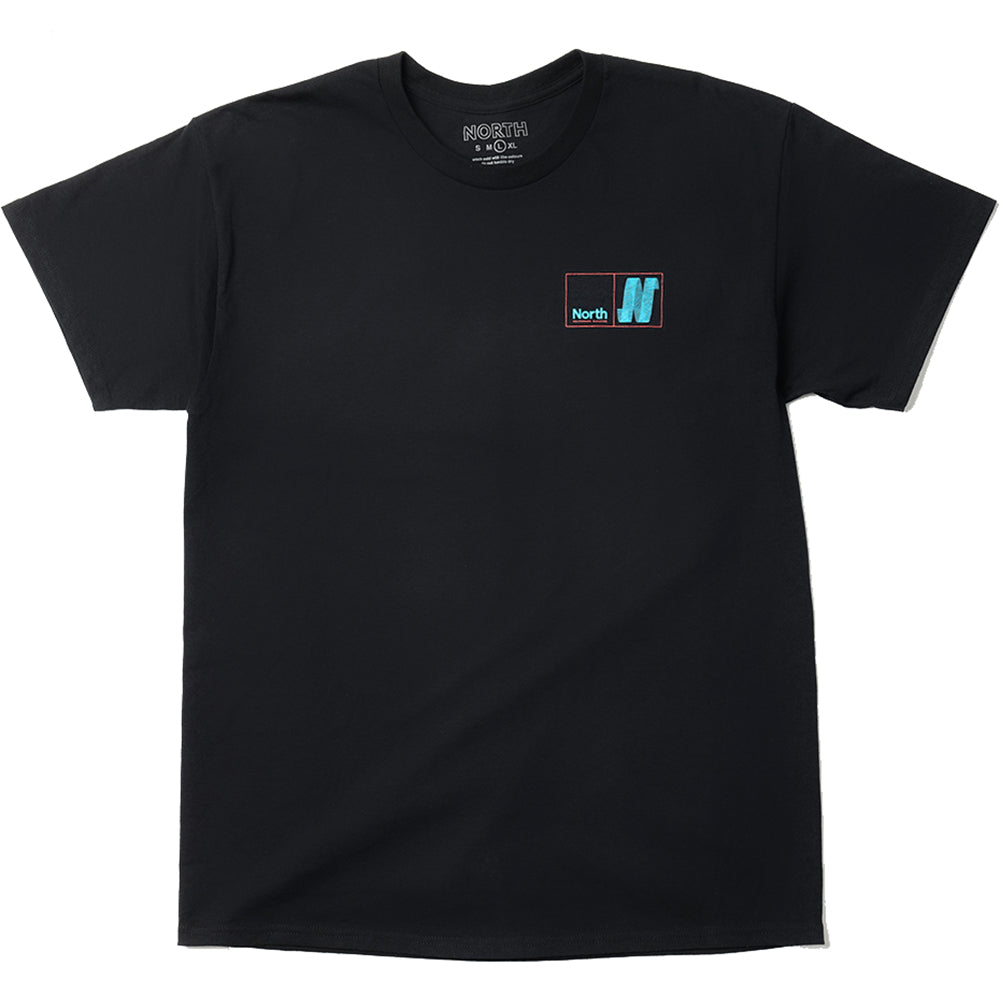 North N Logo T Shirt Black/Blue/Red