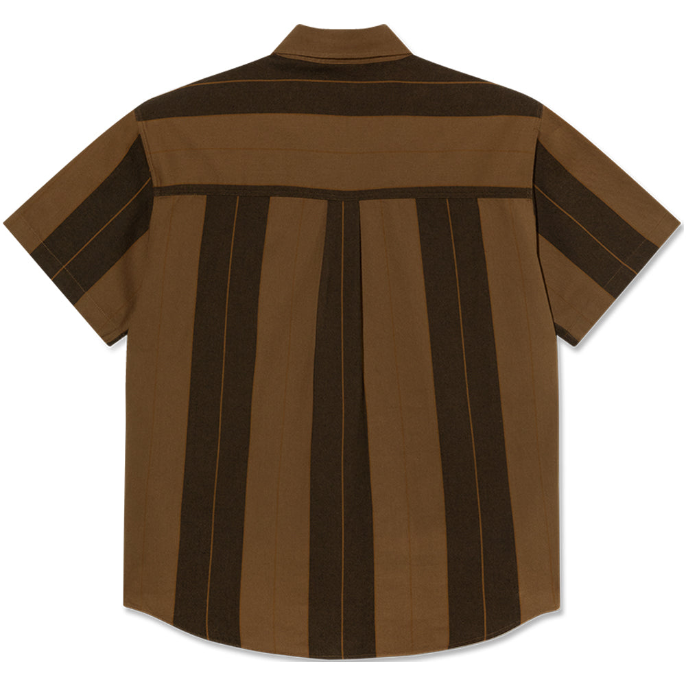 Polar Skate Co Mitchell Shirt Brown Block Stripe