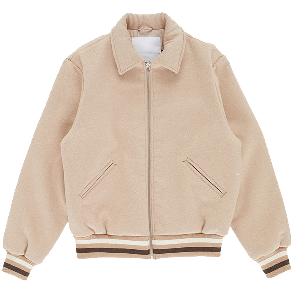 Pop Trading Company Varsity Jacket White Pepper