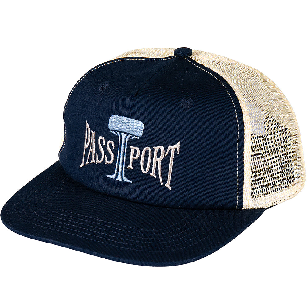 Pass~Port Towers Of Water Workers Trucker Cap Navy/Cream