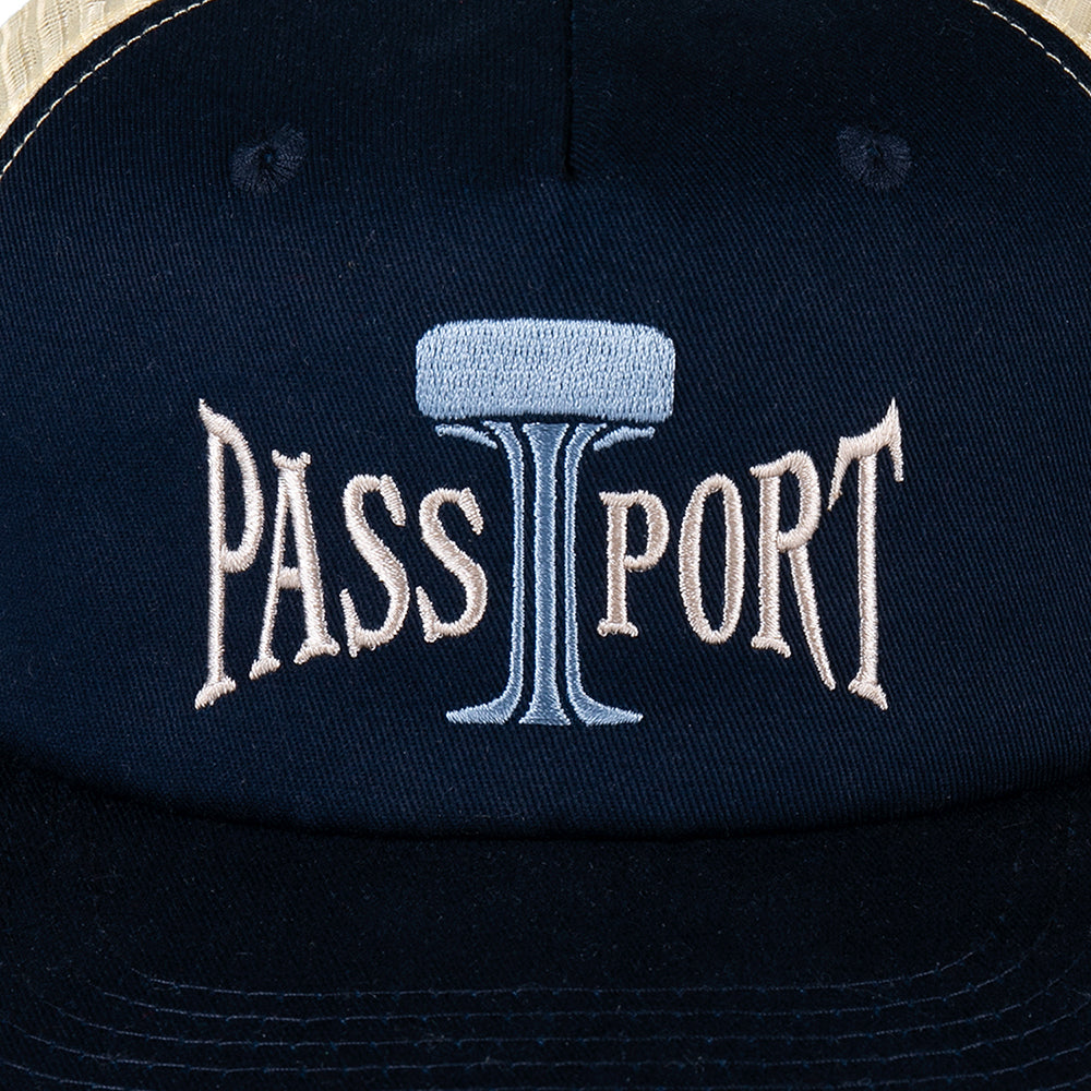 Pass~Port Towers Of Water Workers Trucker Cap Navy/Cream