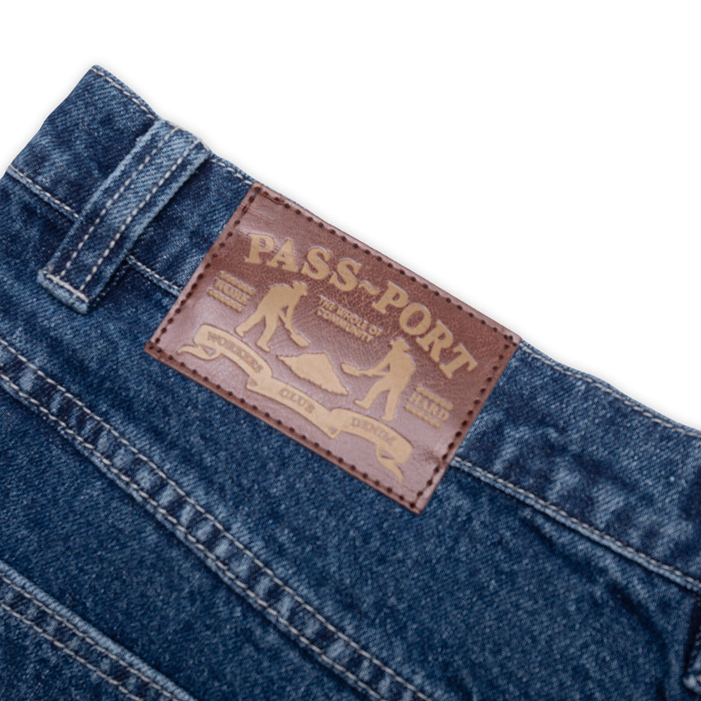 Pass~Port Workers Club Jean Shorts Faded Wash Dark Indigo