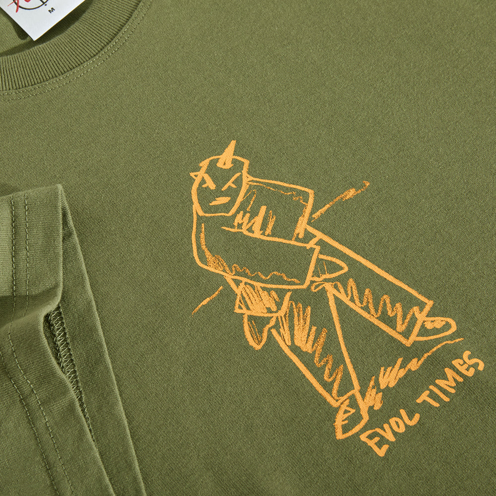 Polar Skate Co Evol Times Tee Army Green