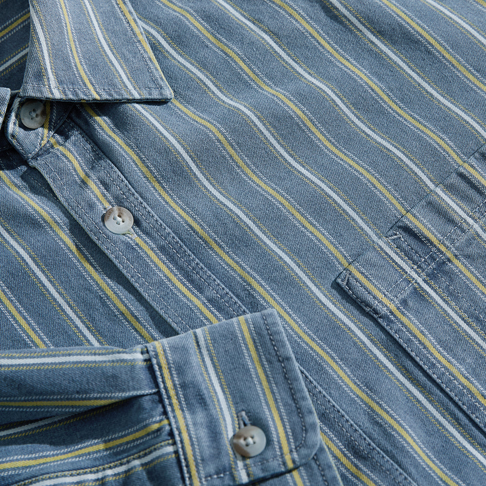 Polar Skate Co Mike Shirt Denim Blue/Yellow