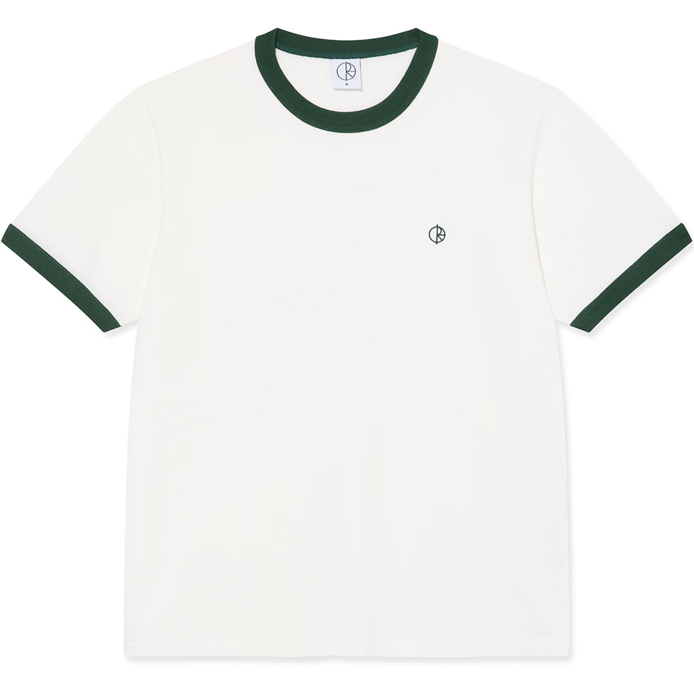 Polar Skate Co Ringer Tee Cloud White/Dark Green