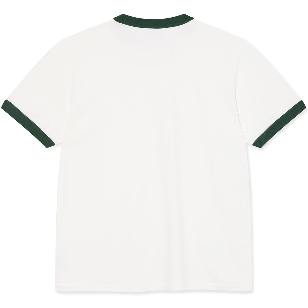 Polar Skate Co Ringer Tee Cloud White/Dark Green