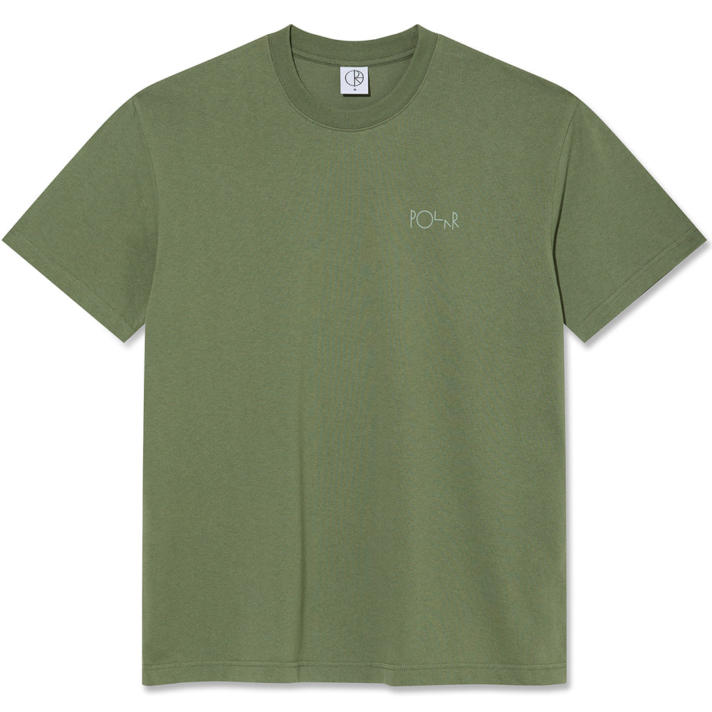 Polar Skate Co Stroke Logo Contrast Tee Moss Green