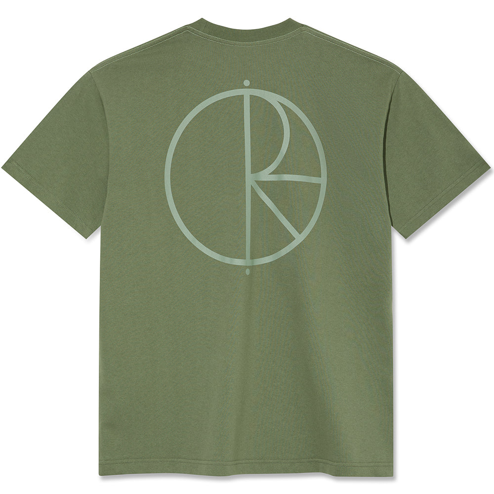 Polar Skate Co Stroke Logo Contrast Tee Moss Green