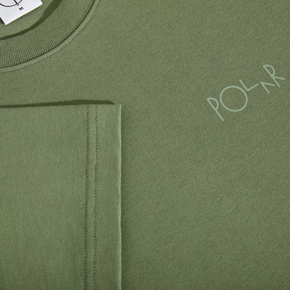 Polar Skate Co Stroke Logo Contrast Tee Moss Green