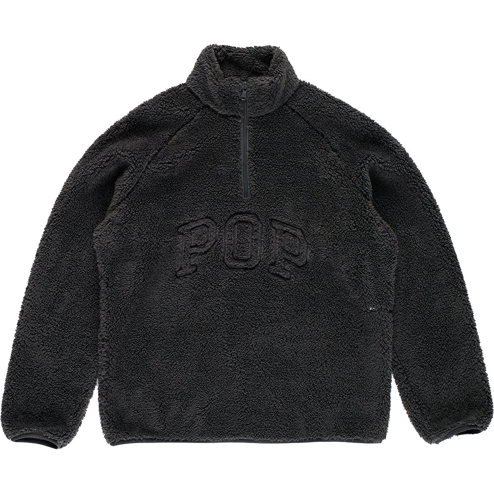 Pop Trading Company Arch Halfzip Fleece Sweat Charcoal