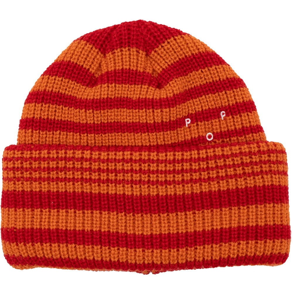 Pop Trading Company Striped Beanie Haute Red/Island Poppy