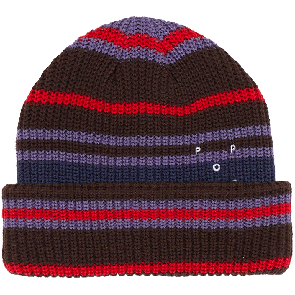 Pop Trading Company Striped Beanie Brown/Purple/Red