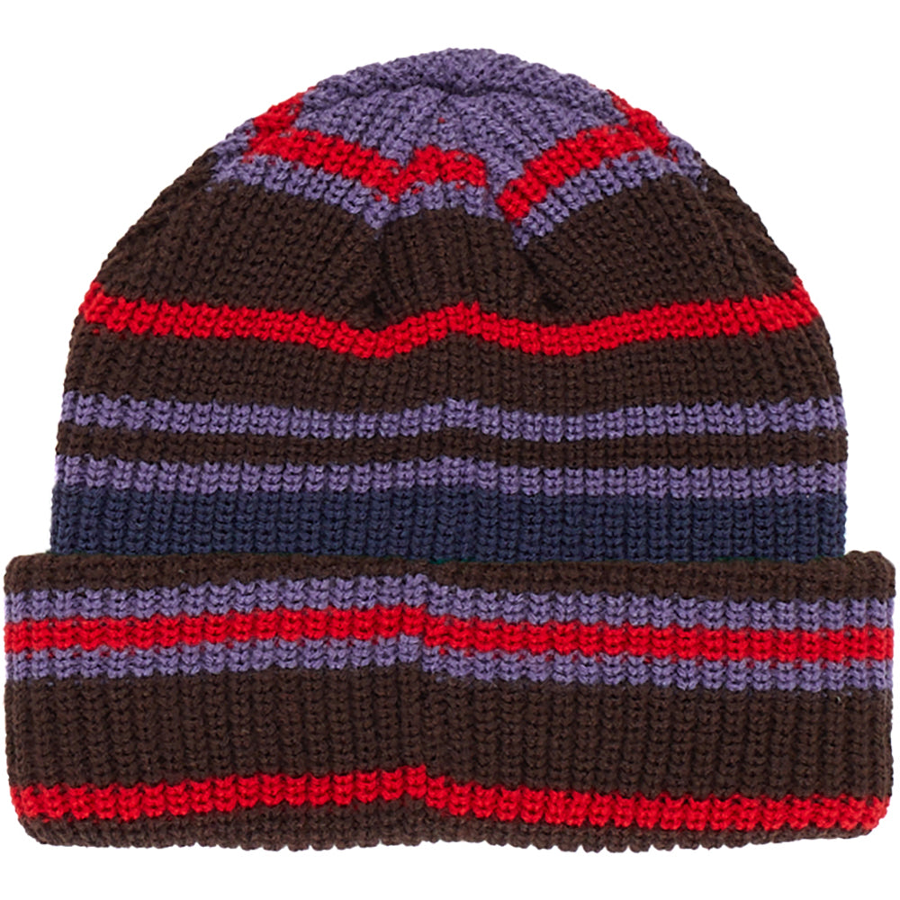 Pop Trading Company Striped Beanie Brown/Purple/Red