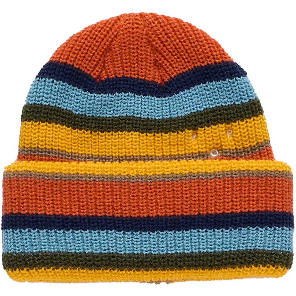 Pop Trading Company Striped Beanie Orange/Yellow/Blue