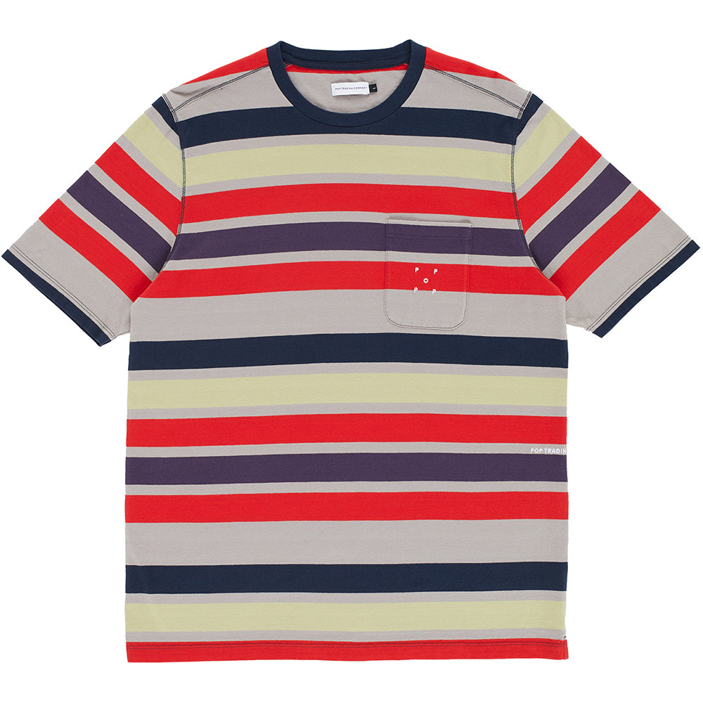 Pop Trading Company Striped Pocket T Shirt Multicolour