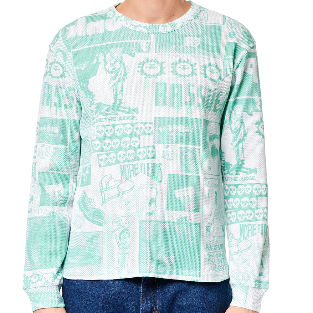 Rassvet Collage Waffle Thermal Long Sleeve Knit Creme