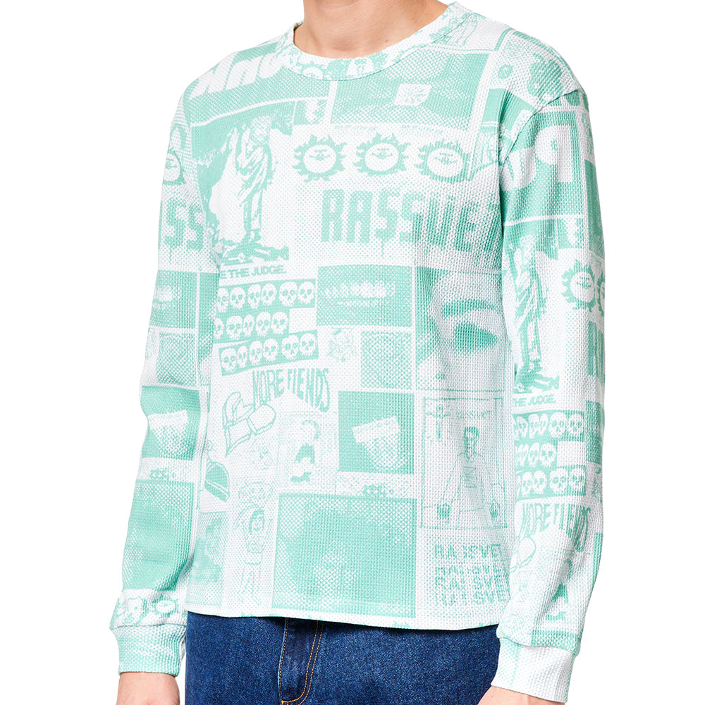 Rassvet Collage Waffle Thermal Long Sleeve Knit Creme