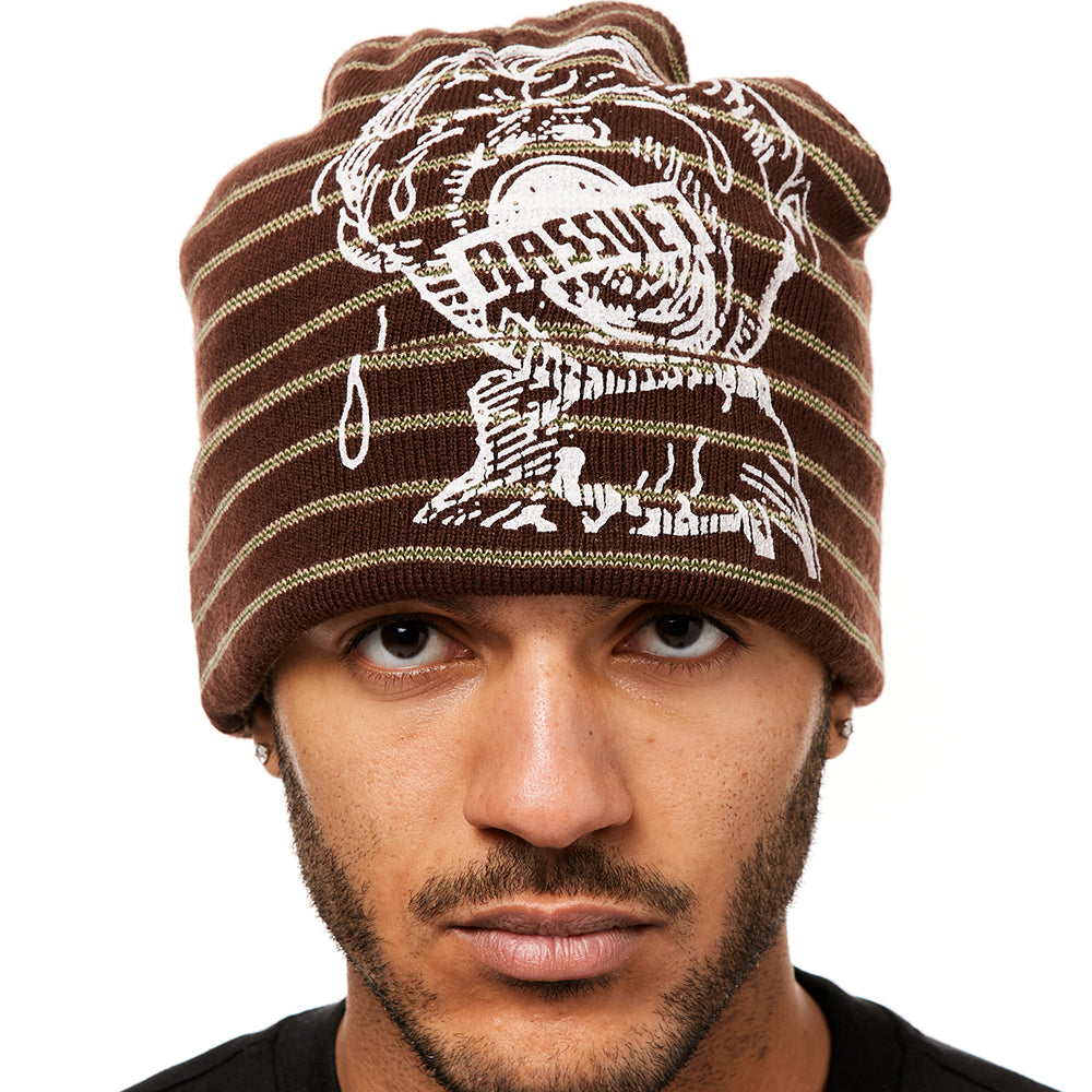 Rassvet Tears Striped Beanie Brown