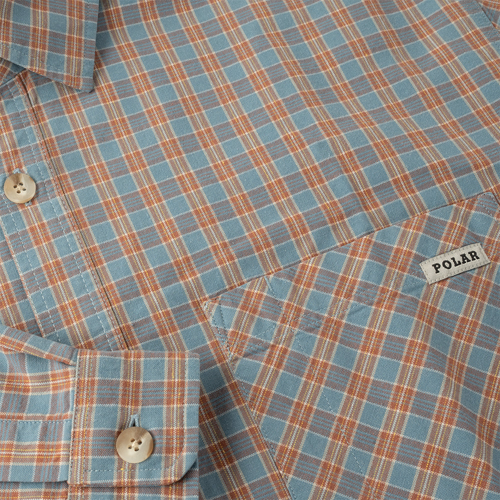 Polar Skate Co Mitchell LS Shirt Blue/Rust