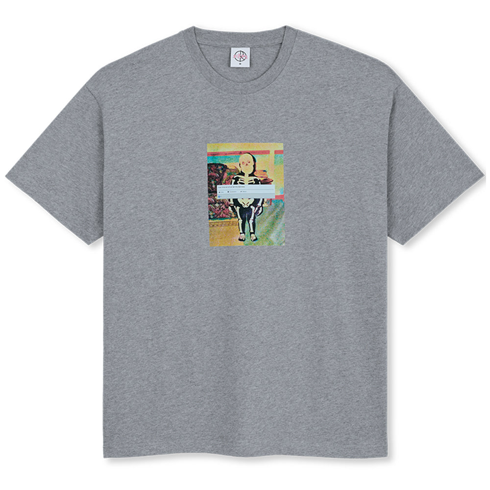 Polar Skate Co Skeleton Kid Tee Heather Grey