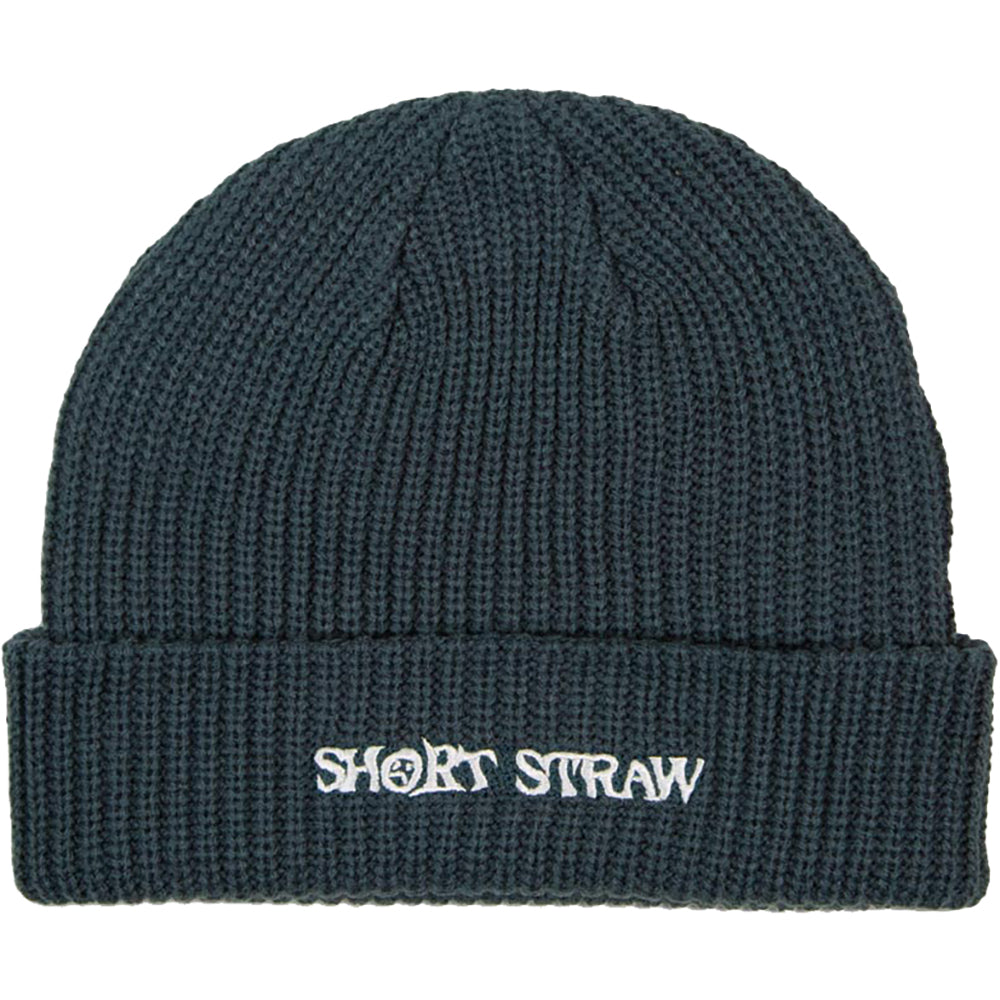 Short Straw Beanie Seal/White