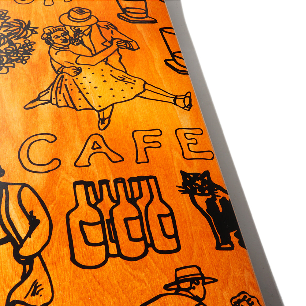 Skateboard Cafe Gaurab Sketches Orange Skateboard Deck 8.25"