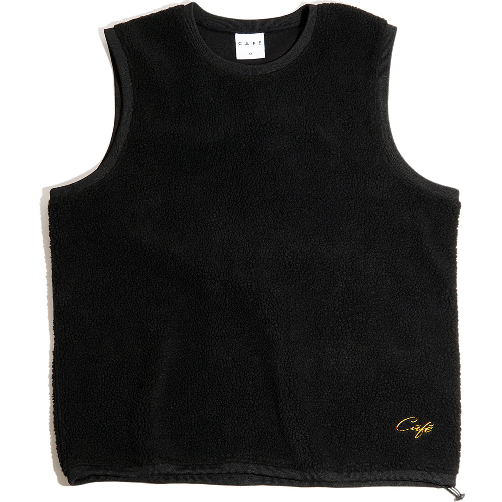 Skateboard Cafe Sherpa Fleece Vest Black