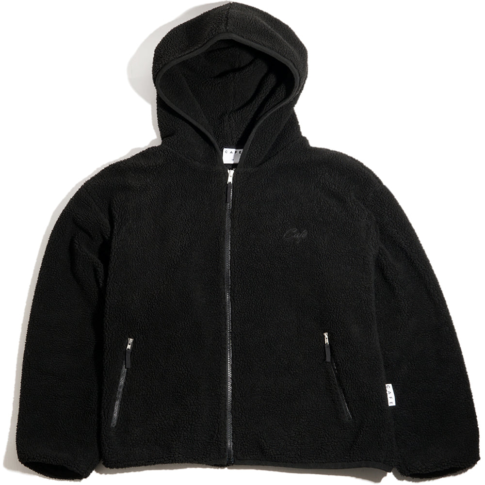 Skateboard Cafe Sherpa Fleece Zip Hood Black