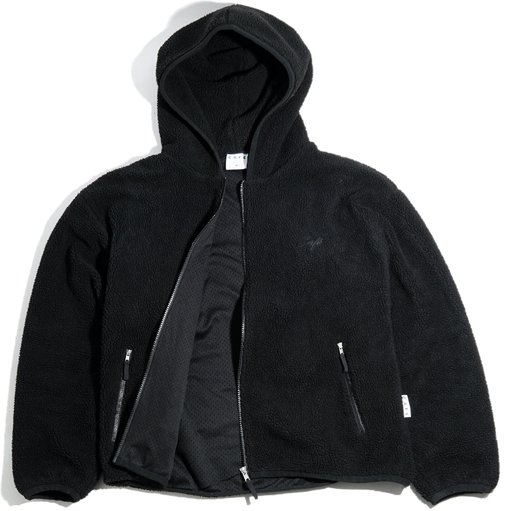 Skateboard Cafe Sherpa Fleece Zip Hood Black