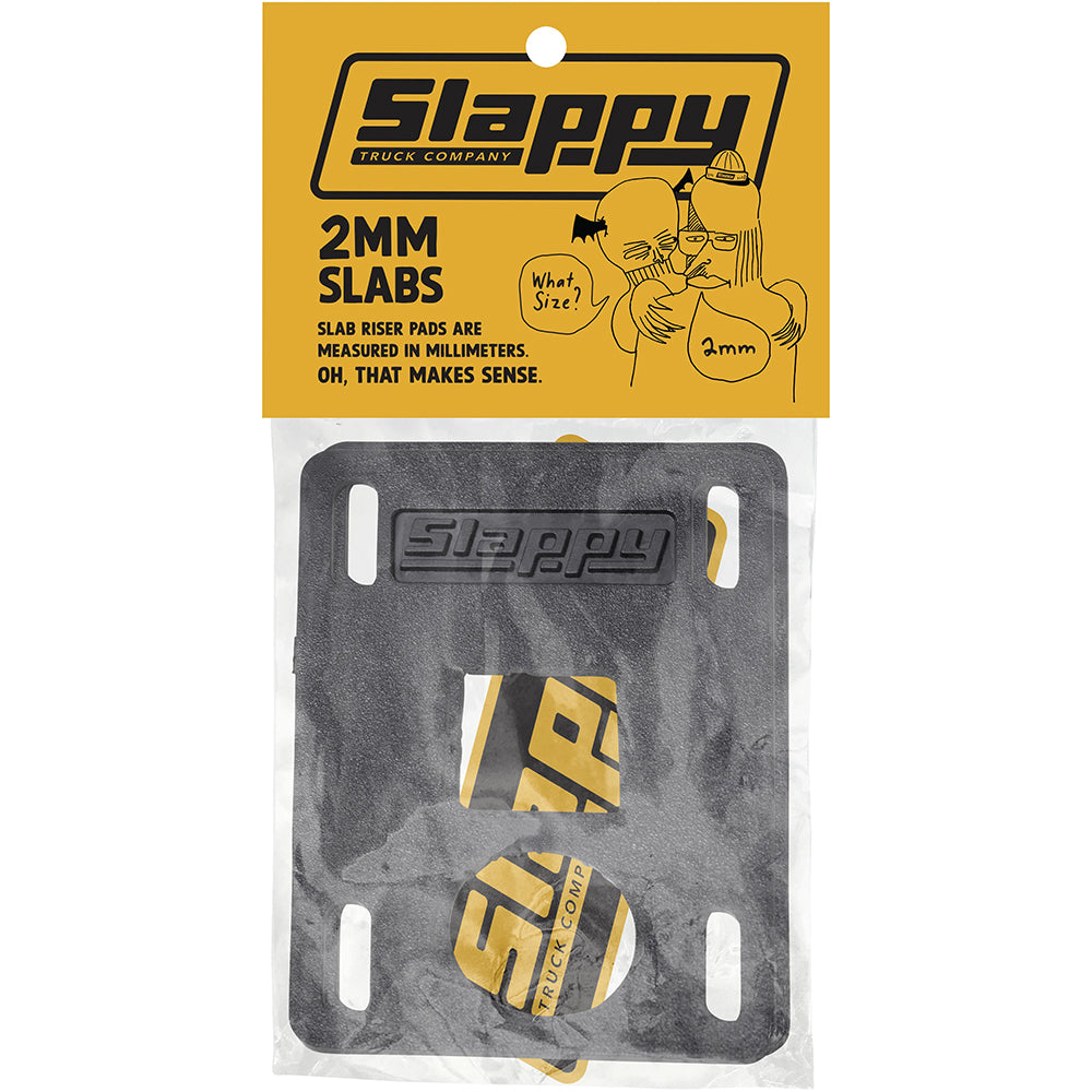 Slappy Slabs Skateboard Riser Pads 2mm Black