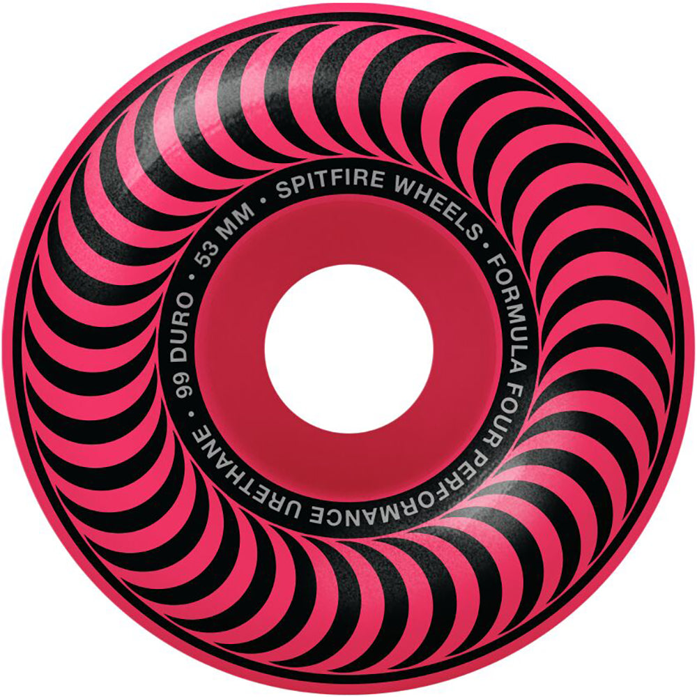 Spitfire Formula Four Classics Neon Pink 99du Wheels 53mm