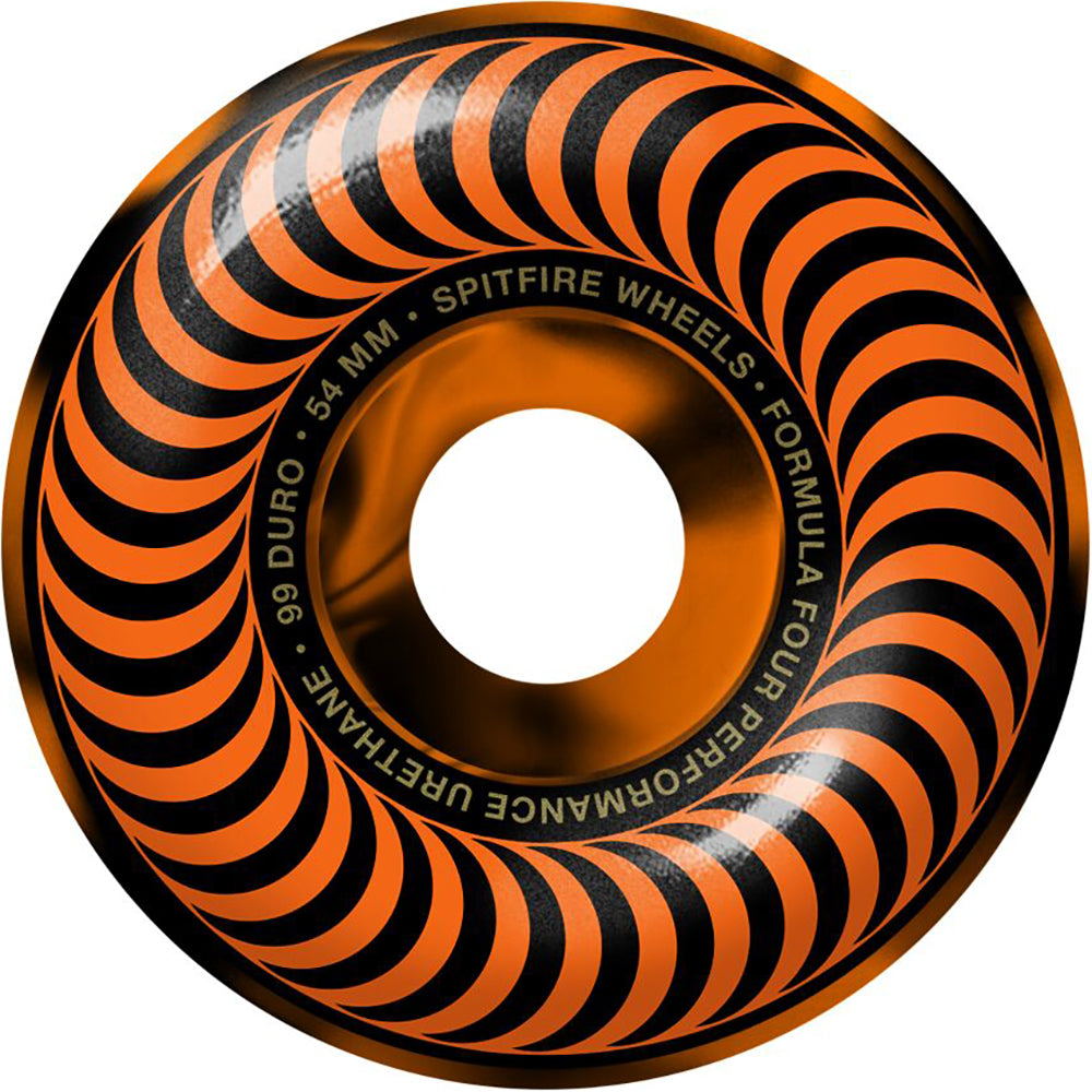 Spitfire Formula Four Devil's Night Classic 99du Black/Orange Swirl Wheels 54mm