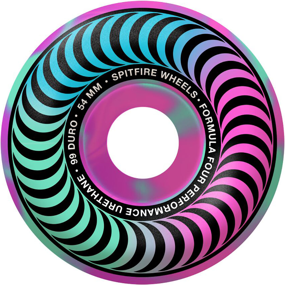 Spitfire Formula Four Multiswirl Classics Pink/Teal 99du Wheels 54mm