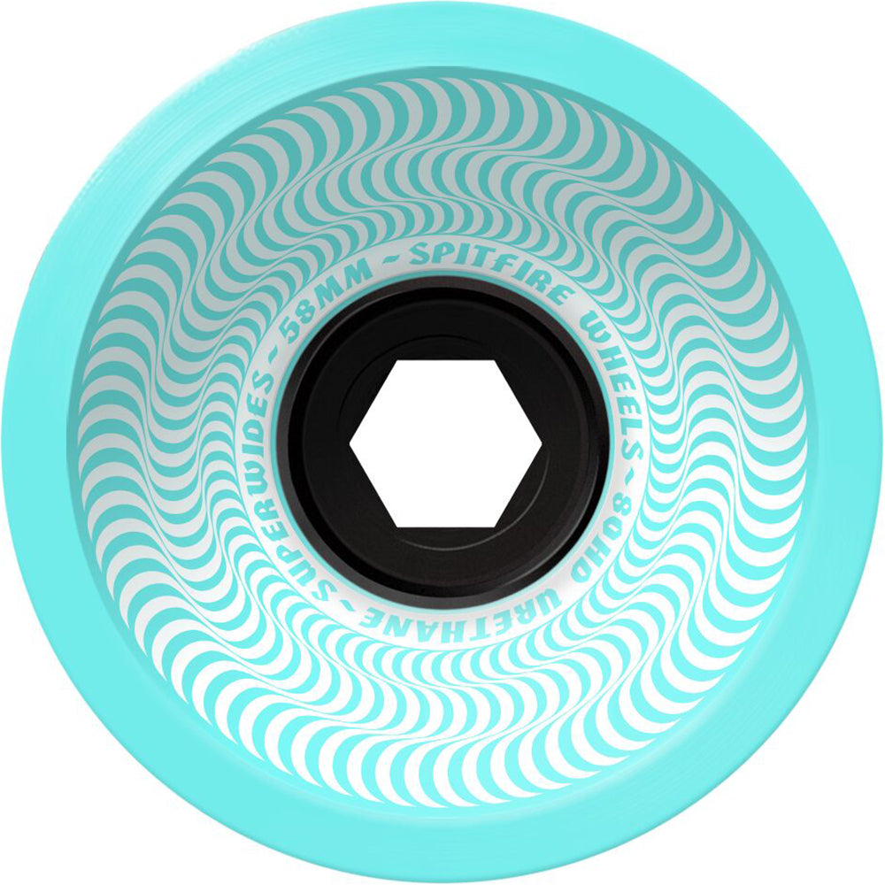 Spitfire Superwides Seafoam Blue 80HD Wheels 58mm