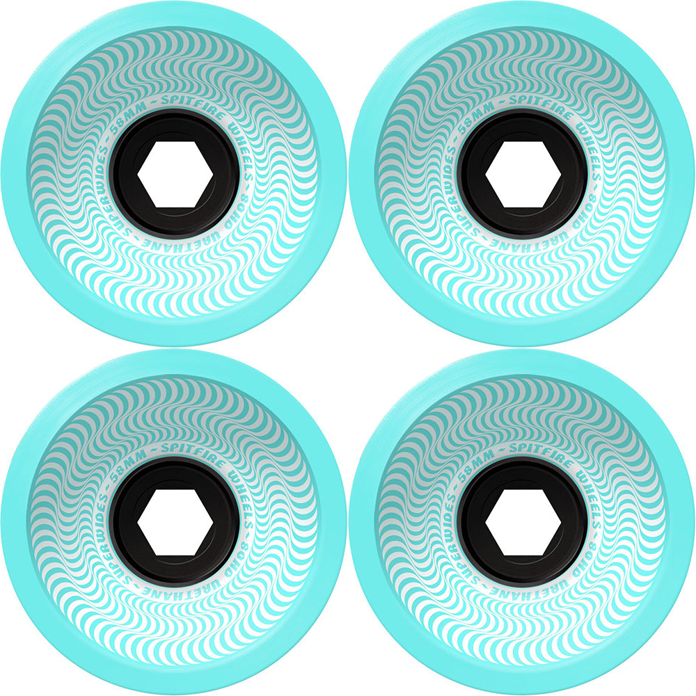 Spitfire Superwides Seafoam Blue 80HD Skateboard Wheels 58mm